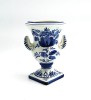 Vaza Delft Olanda, Ceramica Pictata Manual, Urna cu Piedestal, Monocrom Albastru, 15cm