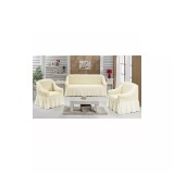 Cumpara ieftin Set huse 311, pentru canapea 3 locuri si 2 fotolii Unt - HCL125