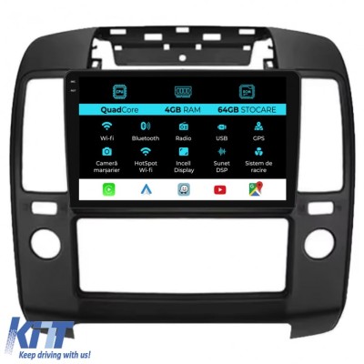 Navigatie Dedicata Nissan Navara (2004-2010),QuadCore, 9Inch, 4Gb Ram, 64Gb Stocare, Carplay Performance AutoTuning foto