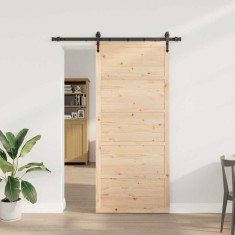 vidaXL Ușă glisantă Maro 80 x 208 cm Lemn masiv de pin 3381145