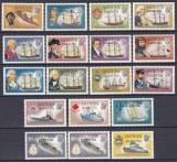 DB1 Colonii Antigua supr. Barbuda 1973 Corabii Celebre si Capitanii Lor 18 v. MNH