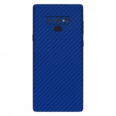 Set Folii Skin Acoperire 360 Compatibile cu Samsung Galaxy Note 9 (Set 2) - ApcGsm Wraps Carbon Blue foto