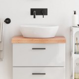 VidaXL Blat de baie, maro deschis, 60x30x(2-6) cm, lemn masiv tratat