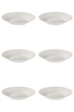Set Farfurii 6 piese, Farfurii Adanci, Portelan, Albe, diametru 22.5 cm