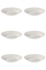 Set Farfurii 6 piese, Farfurii Adanci, Portelan, Albe, diametru 22.5 cm