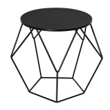 Masuta geometrica in stil nordic din otel rezistent la rugina 54x54x44cm, negru HOMCOM | Aosom RO