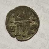 Austria 1 pfenning 1596 argint Maximilian ll moneda cu o sigura fata