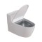 Scrumiera creativa flippy, forma de toaleta, capac alb , material abs si otel inoxidabil, 12.5 x 9.8 x 8.4 cm, fixare prin lipire sau de sine statator