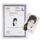 Gina Lollobrigida, fotografie cu semnătură olografă