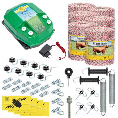 Pachet gard electric complet 6000&amp;nbsp;m, 7,2 Joule, 230&amp;nbsp;V, pentru animale domestice foto