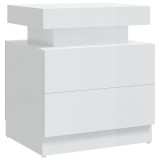 Cumpara ieftin Noptiera, alb extralucios, 45x35x52 cm, lemn prelucrat