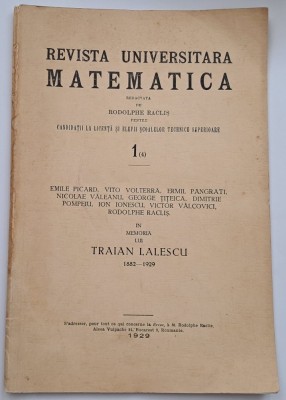 Rodolphe Nicolas Raclis - Revista universitara matematica foto
