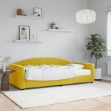 vidaXL Pat de zi cu saltea, galben, 90x200 cm, catifea