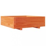 Cumpara ieftin Jardiniera gradina, maro ceruit, 80x80x26,5 cm, lemn masiv pin