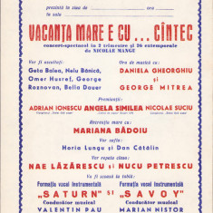 HST A459 Afiș concert Angela Similea Nae Lăzărescu Savoy România comunistă