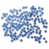 Ștrasuri pentru unghii - pătrate, 140 bucăți albastre