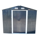 Magazie de gradina metalica 205x257x212 cm, usi glisante, 2 usi 97x170 cm, profile otel zincat 0.6 mm