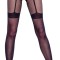 Dres Negru Crotchless Tights cu model decupat intre picioare, 30 DEN