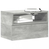 Cumpara ieftin Noptieră de perete, gri beton, 45x26x28,5 cm