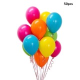 Set 50 Baloane din Latex Metalizate, Flippy, Model Party, 30 cm, Multicolore, 2.4 g, Oem