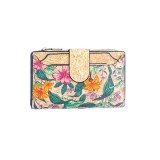 Cumpara ieftin Portofel din pluta cu suport carduri detasabil - floral