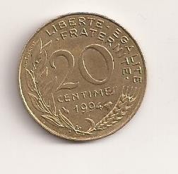 Moneda Franta - 20 Centimes 1994 foto