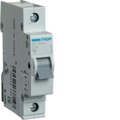 Siguranta automata 63A 1P Curba C 6ka Hager MC163A foto