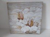 Tablou cu lotusi, ulei pe panza, 30x30cm, nesemnat