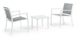 Set mobilier gradina otel alb textilena gri Auri 58x58x75x40hx58hx 58x58x75x40hx58h, 45x45x38h