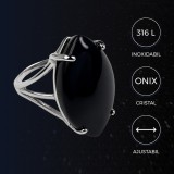Inel Onix piatra mare 2.7 cm forma marquise, reglabil
