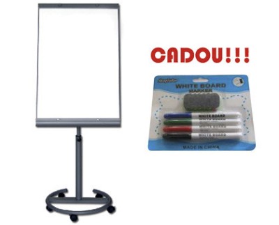 FLIPCHART MAGNETIC STANDARD MOBIL START 70x100 cm + CADOU!!! (SET 4 MARKER WHITEBOARD + BURETE) foto