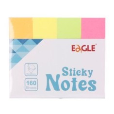 Notes adeziv index Eagle 659-4N, 160 coli, 15x50mm, hartie, 4 culori neon