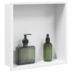 Gossi nisa de dus, alb mat, 32x32x9 cm, otel inoxidabil