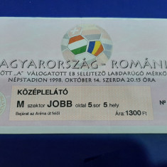 Bilet Ungaria - Romania 14 10 1998