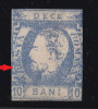 Romania 1872 - LP 31c Carol I Cu Barba 10 BANI Albastru Def - EROARE &quot;ROSTA&quot;, Nestampilat