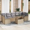 VidaXL Set de canapele pentru grădină cu pernă 8 pcs Bej Rattan poli 3348236