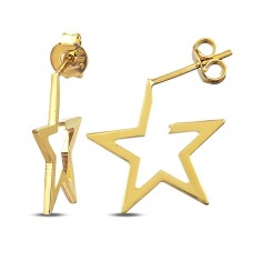 Cercei din aur de 14k, model stea, simbol al eleganței și strălucirii