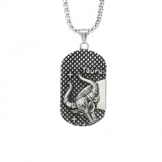 Lant inox cu Pandantiv zodia Taur otel inoxidabil dog tag Personal Style 00A256