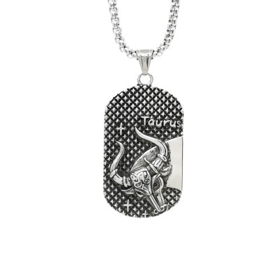 Lant inox cu Pandantiv zodia Taur otel inoxidabil dog tag Personal Style 00A256 foto