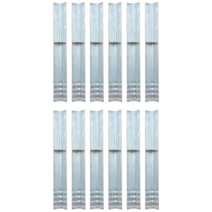 Gossi ancore de sol in forma de l, 12 buc, otel galvanizat, 5x5x50 cm