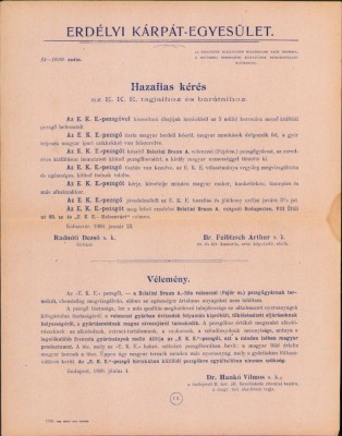 A487 Reclamă la șampanie de producție maghiară, Erd&amp;eacute;lyi K&amp;aacute;rp&amp;aacute;t Egyes&amp;uuml;let, Cluj, 1900 foto