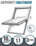 BLACK FRIDAY DEPOSKY TRIO PVC 55X78, fereastra mansarda, 3 sticle, rama inclusa, maner jos