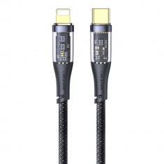 USAMS - Icy Series Cablu de date (US-SJ573) - Type-C la Lightning, PD, 20W, 1.2m - Negru