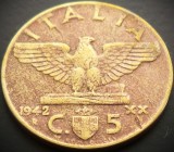 Cumpara ieftin Moneda istorica 5 CENTESIMI - ITALIA, anul 1942 * cod 4191, Europa