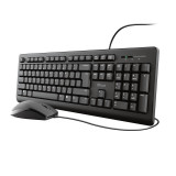 Kit tastatura si mouse cu fir Trust Primo, USB, negru