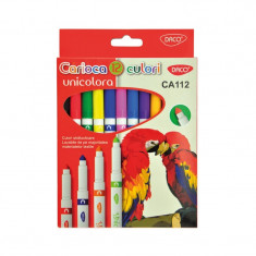 Set 12 carioci Unicolora Daco cu varf conic