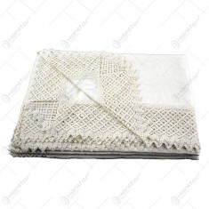 Fata de masa traditionala din bumbac, ovala, 260&times;160 CM, Crem