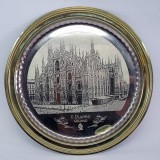Domul din Milano - Suvenir farfurie decorativa cu aur 24 k - ITALIA
