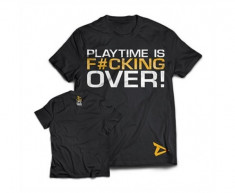 Tricou Dedicated Playtime Is Over, negru foto