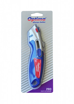 Cutter Profesional Optima, Lama Trapezoidala + 4 Rezerve Sk2 Tratate, 2 Functiuni, Zinc Cu Rubber Gr foto